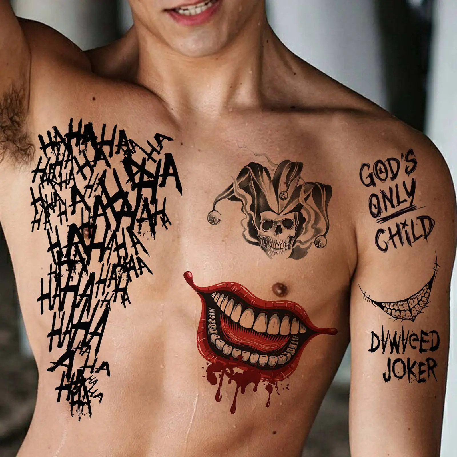 TECHEEL 14 hojas de Halloween Tattoo Halloween tatuaje cara Halloween tatuaje cara tatuajes para Halloween Masquerade Carnaval Fiesta Rega