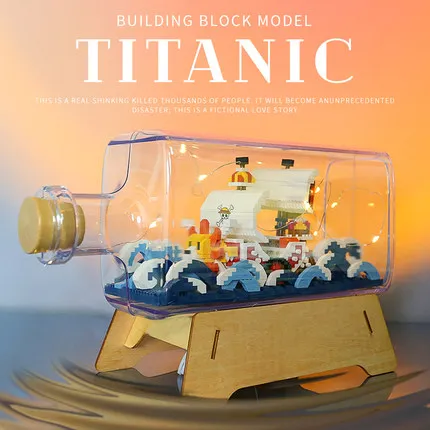 HI-Reeke Ship Micro Mini Building Block Set Titanic Ship in a