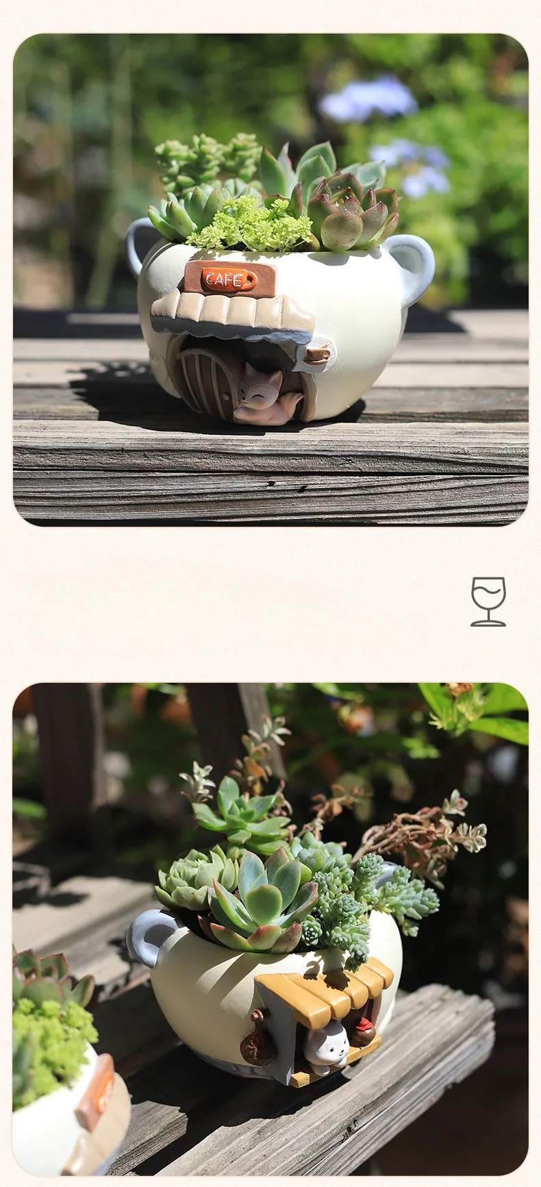 Kawaii Cat Cafe Decorative Flower Planter Holder - Special Edition