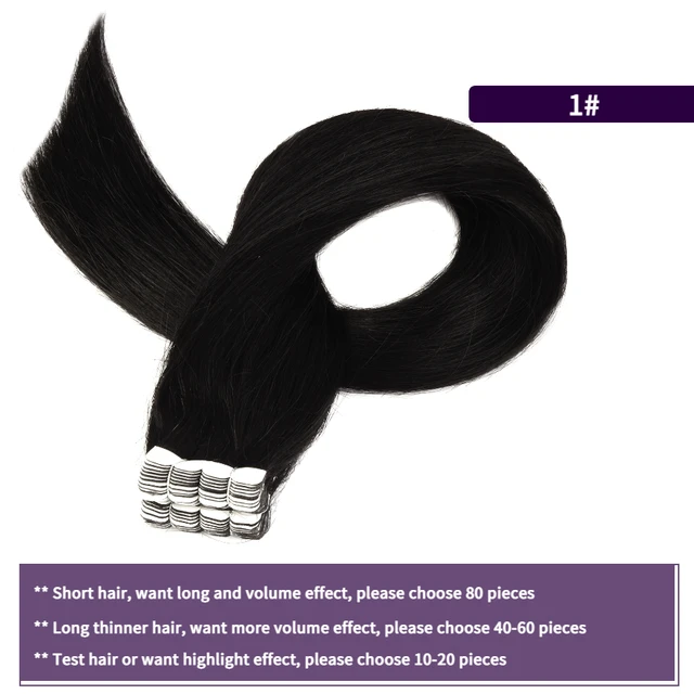 MW Mini Tape In Human Hair Extensions Natural Straight Hair Machine Remy Invisible Skin Weft Adhesive Glue On Hair 12