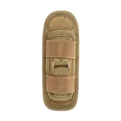 Durable Outdoor Tactical Flashlight Pouch with 360° Carabiner (Khaki)