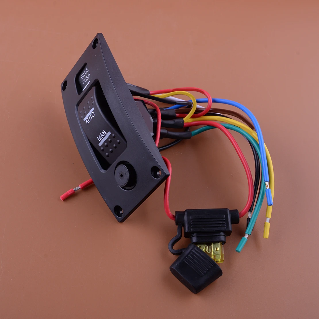 

3 Way Plastic Bilge Pump Rocker Switch & Alarm Panel AUTO-OFF-MAN Circuit Breaker for Universal Boat Marine