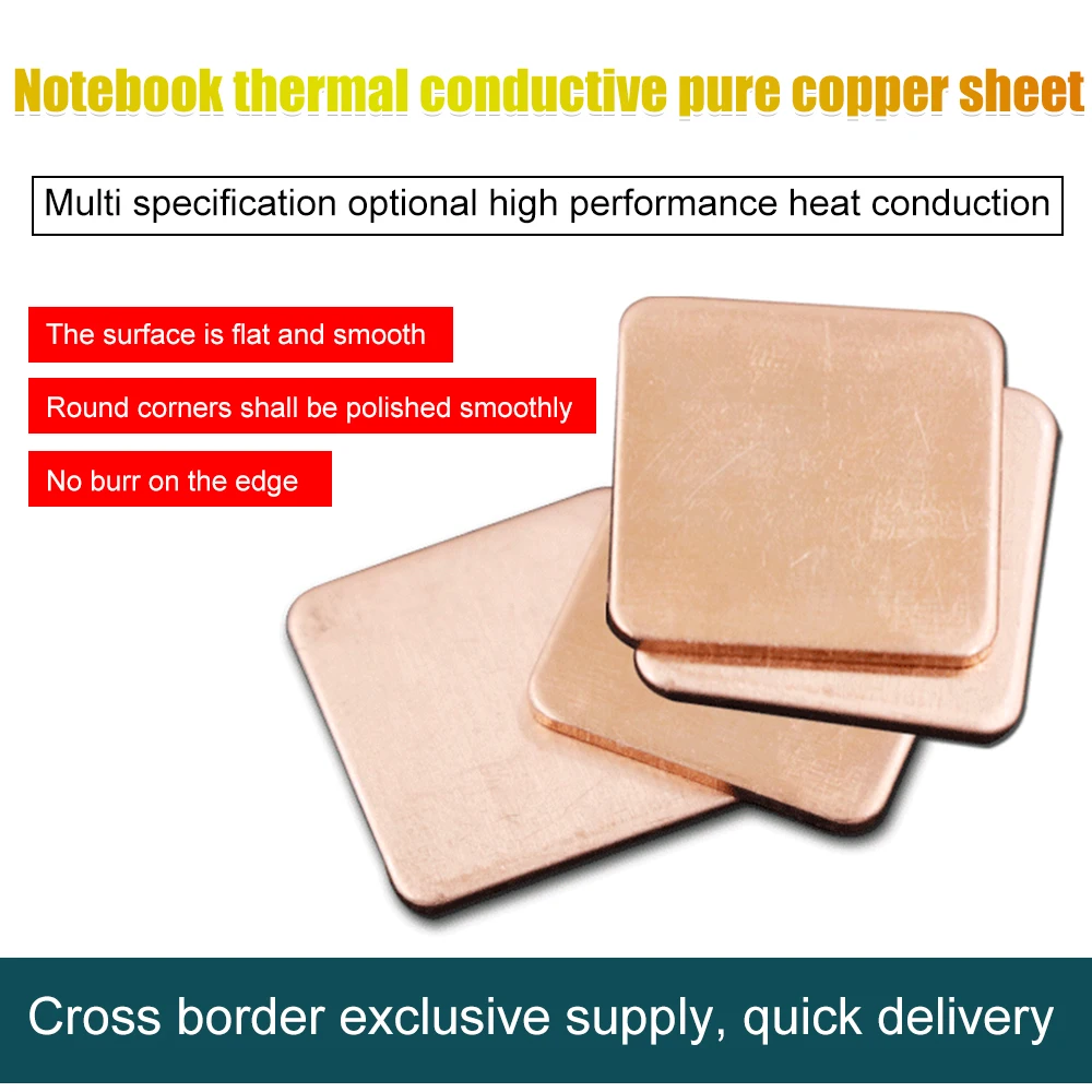Copper Sheet Thermal Pad Heatsink Sheet for Efficient Cooling (10 Pieces, Various Thicknesses)