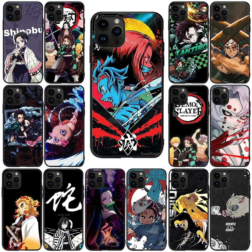 Js-17 Demon Slayer Custodia Morbida Per Iphone X Xs 6 6S Se 14 15 Pro Max Plus