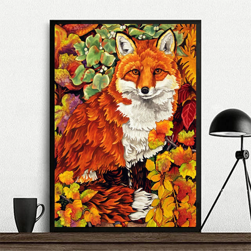 

5D алмазная живопись, вышивка крестиком, животные, алмазная вышивка, лиса, квадратные стразы, картины, домашний декор