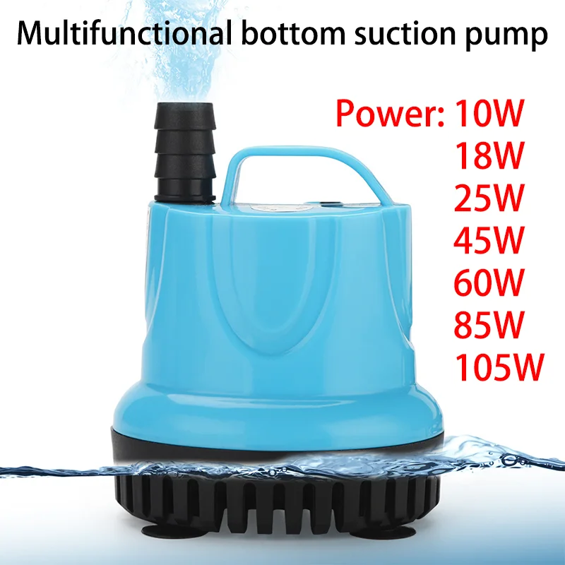 Water Pump Aquarium Water Pump Fish Tank Pump 10/18/25/45/60/85/105W Aquarium Suction Circulating Pump Filter with Dry Burn Protection Bottom Suction Pump Fish Tank