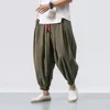 New Trendy Men Harem Pants Loose Oversized Style Cotton and Linen High Quality Jogger Sweatpants Casual Male Trousers 1