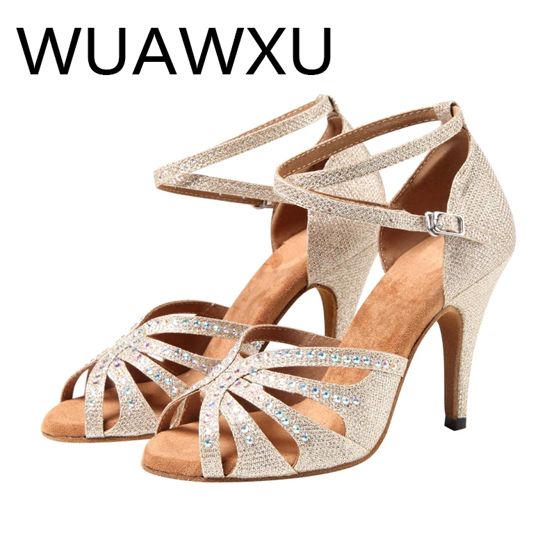 Latin dance shoes Silver women's dance shoes Latin dance shoes National standard dance shoes High heels performance dance shoes