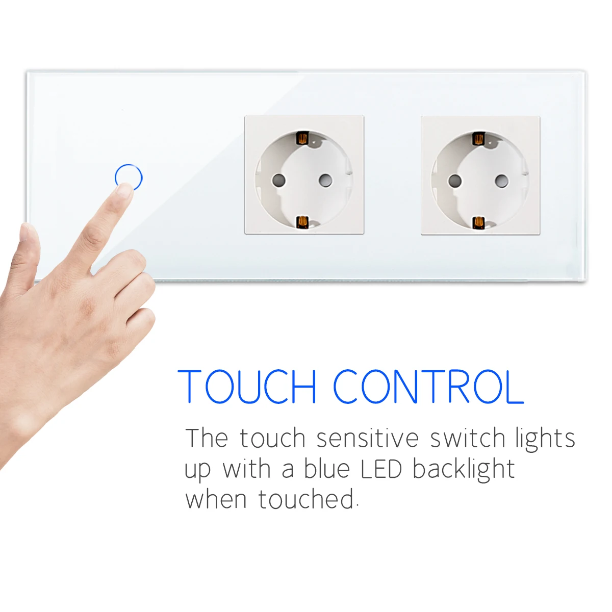 Description Picture 3 of itemWiFi Tuya Smart Touch Switch with Wall Electrical Socket EU Standard Zero Fire Line Voice Control Alice Smart Life Tuya App