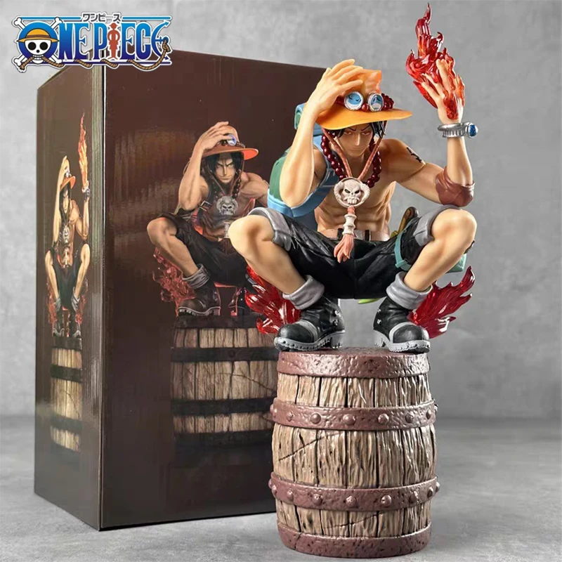 

One Piece Аниме Фигурка Gk Ao Squatting Portgas D Ace фигурка бочка для вина Ace Коллекционная модель искусственная кукла игрушки подарок декор