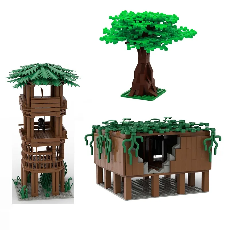 

Creative Jungle Garden Architecture Tower Block House Army MOC DIY Friends Constructor Compatible Building Brick Educational Toy