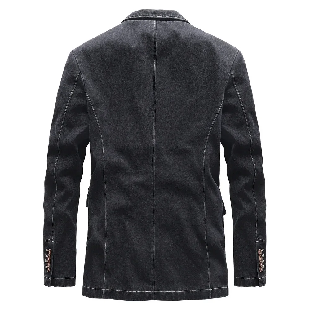 Men's Autumn Fashion Denim blazer men denim suit jacket Business Casual Youth