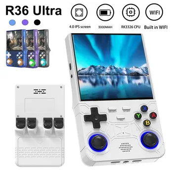 R36 Ultra Console Gioco retrò portatile Schermo IPS da 4'' Lettori di giochi portatili Emulatore Lettore video tascabile 64G/128G 20000+ giochi
