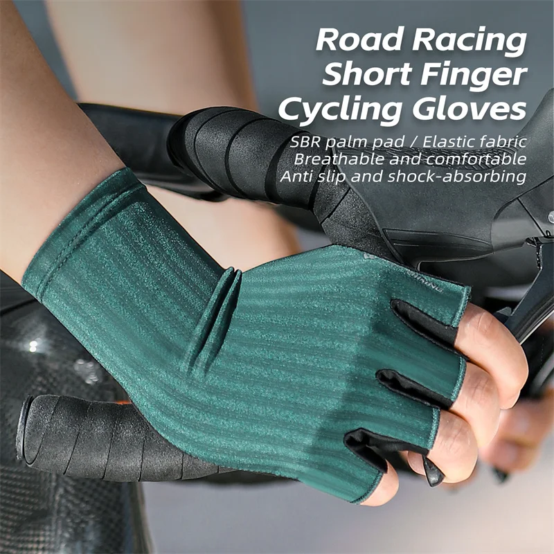 WEST BIKING Half Finger Cycling Gloves High Elastic Breathable Men Women Racing Gloves Shockproof Sports Glove Hand Protection