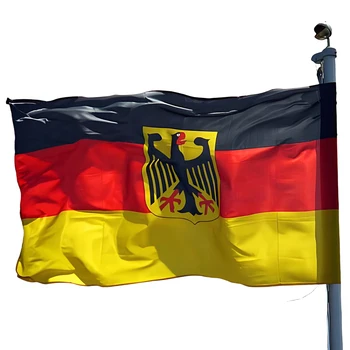 German Deutschland Flying Banner with Metal Eyelets Germany National Emblem Flag Polyester Hanging Germany National Emblem Flag