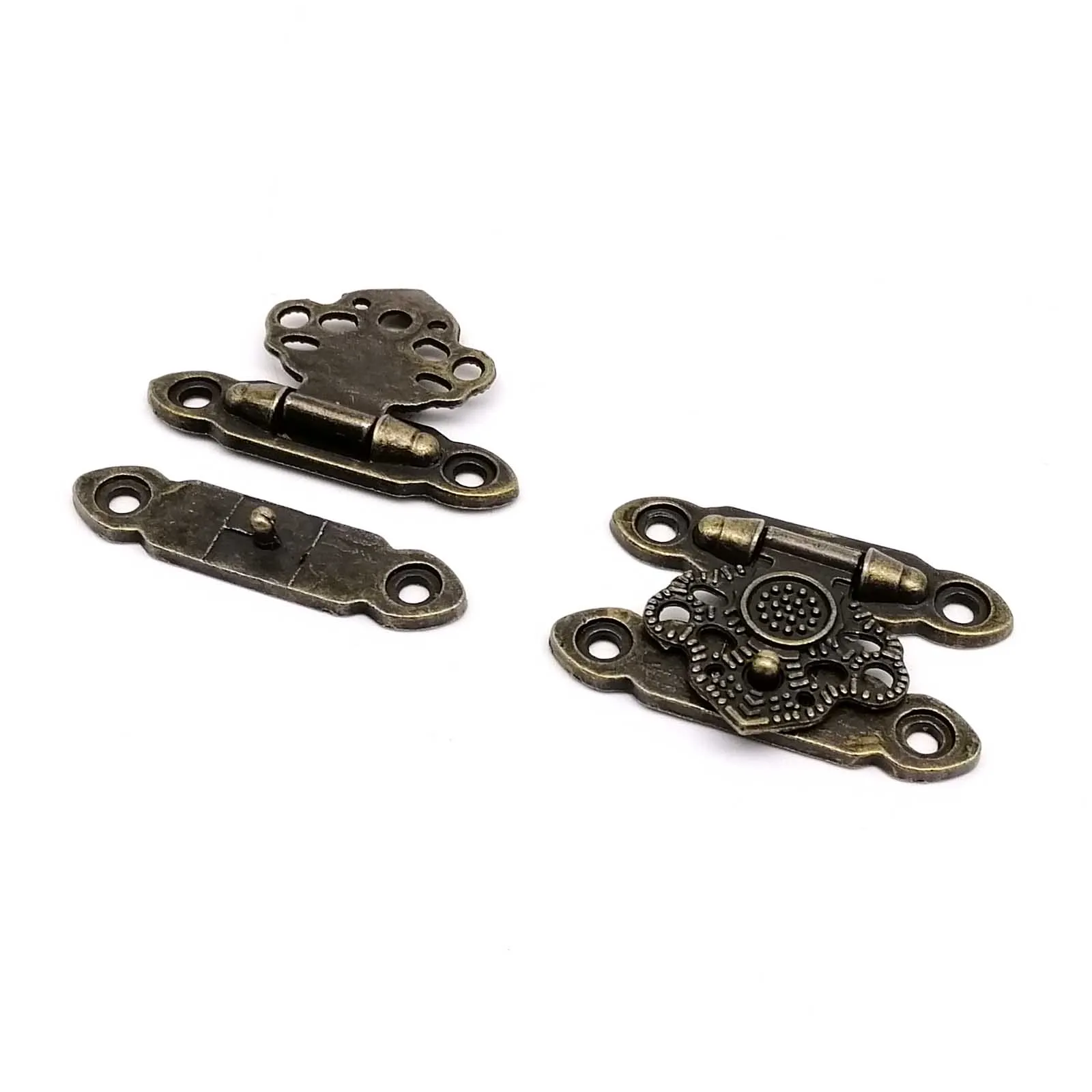 12pcs Retro Vintage Antique Brass Bronze Decorative DIY Wooden Jewelry Chest Toggle Wine Box Latch Gift Case Hasp Lock Clasp furniture hardware toggle latches jewelry box hasps decorative latches