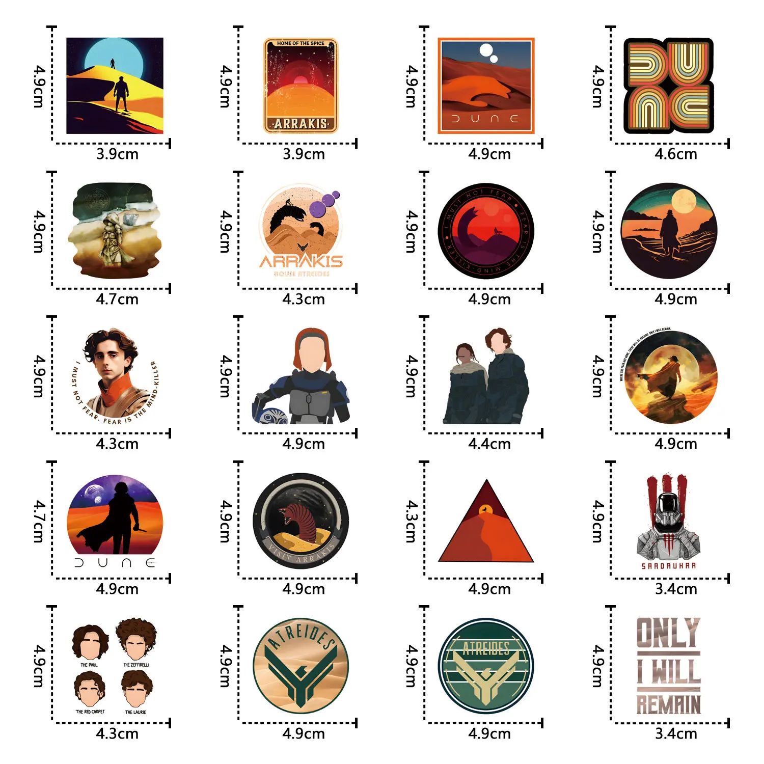 60Pcs Cartoon Dune Stickers Arrakis DIY Stickers Scrapbooking Phone Luggage Skateboard Decorative Waterproof Decals cartoon stickers waterproof stickers cartoon decoration stickers