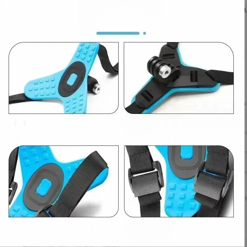 Support menton casque moto compatible Insta360, angle de vue large depuis le menton