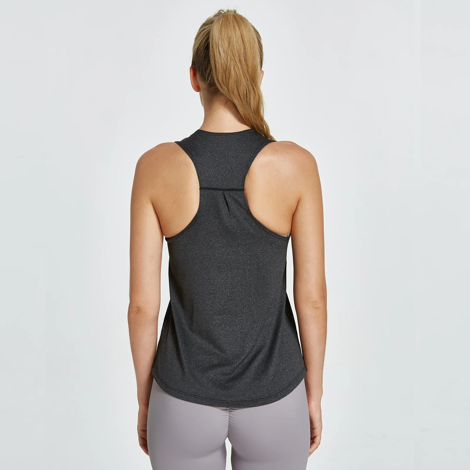 WANAYOU Quick Dry Sleeveless Racerback Yoga Top For Women Breathable Yoga Shirt Running Fitness Tank Top