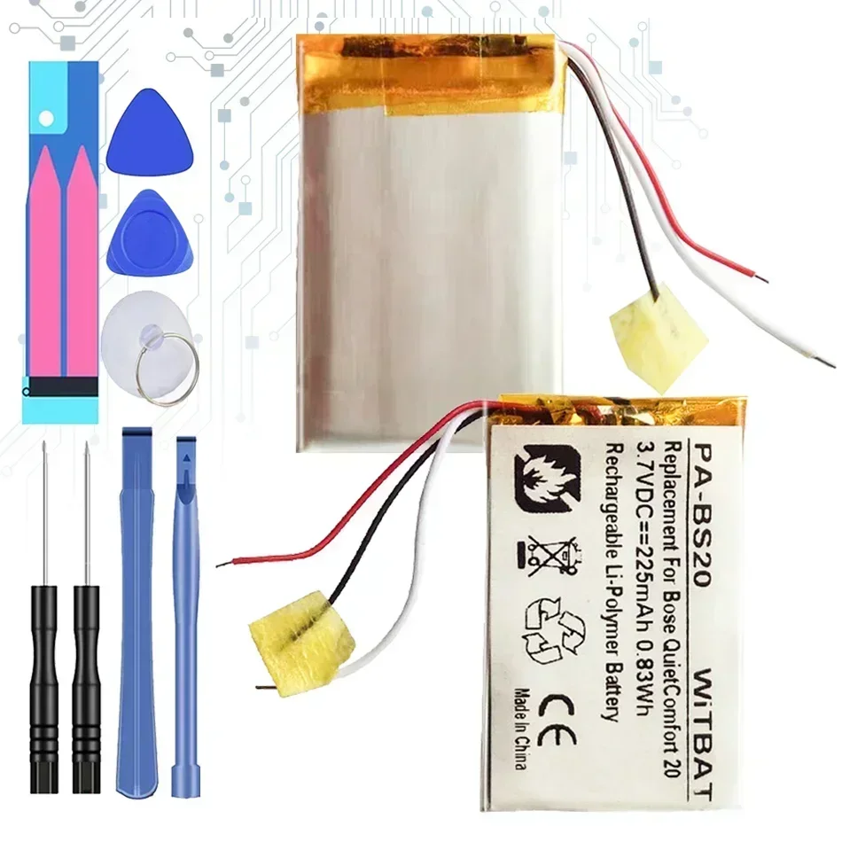 Batteria Di Ricambio Per Dvr Gps Mp3 Car Dvr Pr-452035 Per Bose Qc20 Quietcomfort 20 502035 225Mah Garanzia Batterie