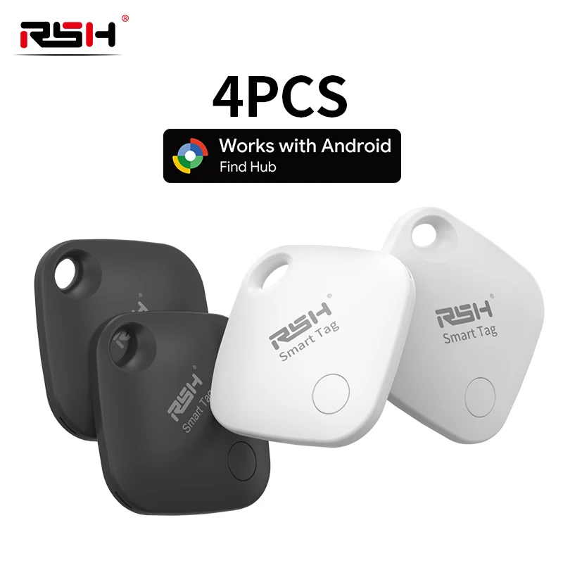 4PCS Security Tracker Android Anti Loss Smart Tag via Google's Find Hub Navigati