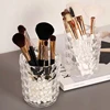 1PC Transparent Cosmetic Brush Holder Cup Pen Holder For Dressing Table Cosmetic Storage Dustproof Makeup Brush Storage Bucket 2