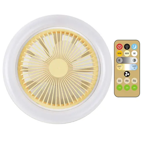 E27 LED 천장 팬 라이트 3 단 냉각 팬 원격 팬 라이트 30W 조도 조절 가능한 천장 팬 라이트, 전기 팬 인공 호흡기 라이트 3