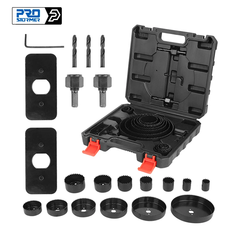 21pcs Hole Saw Cutting Set Kit Drill Bit Set for Wood/Plasterboard/PVC DIY Home Drilling Tool Drill Bits Woodworking PROSTORMER