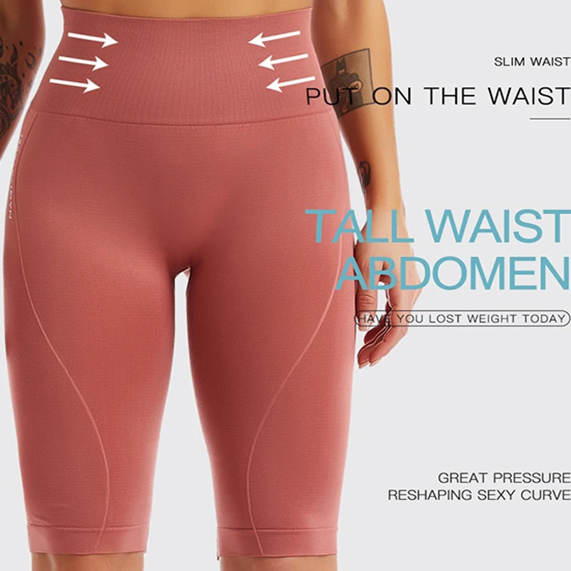 PofyBofy Widen Waistband High Waist Seamless Stretchy Butt Lifter Slim Knee-length Leggings Fitness Yoga Women Sportwear Pant