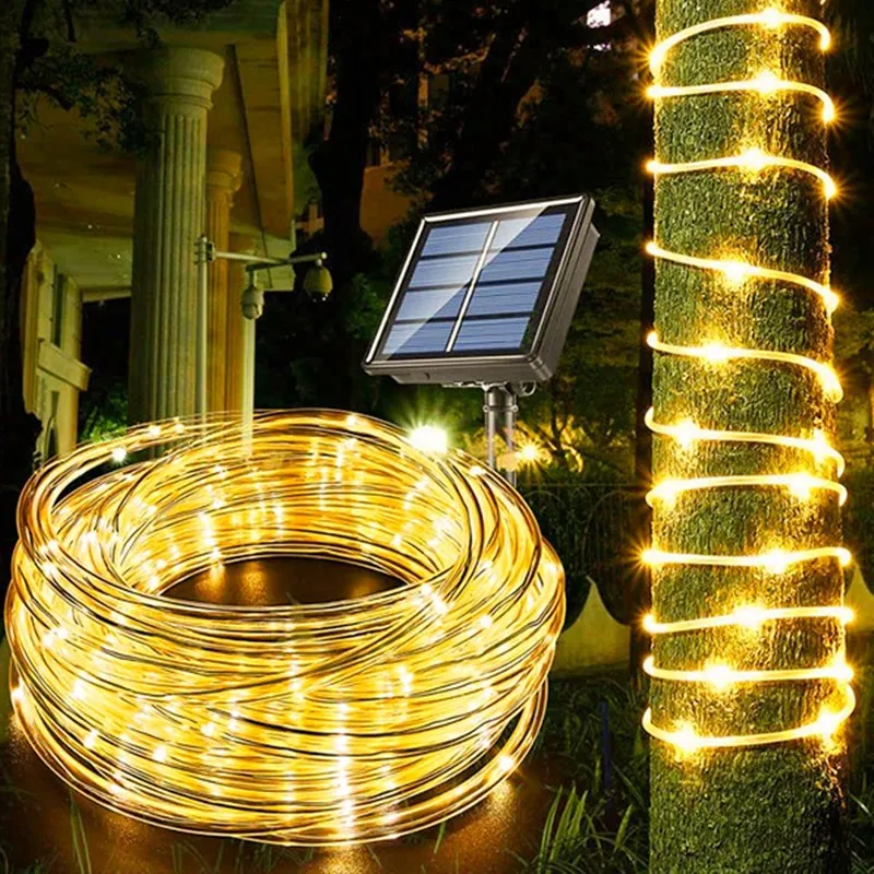 Solar Led Light Outdoor Garden Christmas Decoration Garland Solar Rope String Lights Solar
