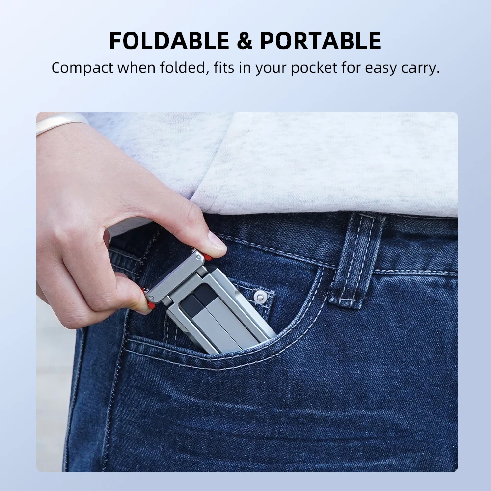 Flymile Action 6 Schnellwechsel-Stativbasis mit 1/4 Zoll Schraubenloch, Karabiner, faltbare magnetische Halterung für DJI OSMO Nano Zubehör – Detail 8