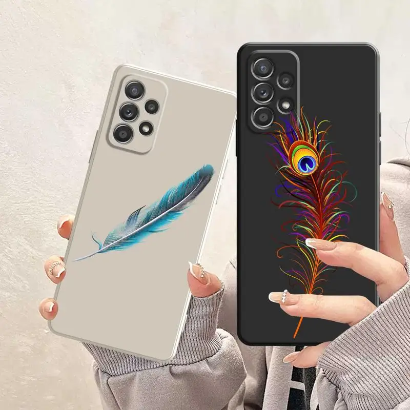 Чехлы с перьями для телефонов Samsung Galaxy A21s A13 5G A53 A52 A12 A32 4G A51 A31 A72 A73 A11 A41 A33 A23 A22 A71 County Fenghuang