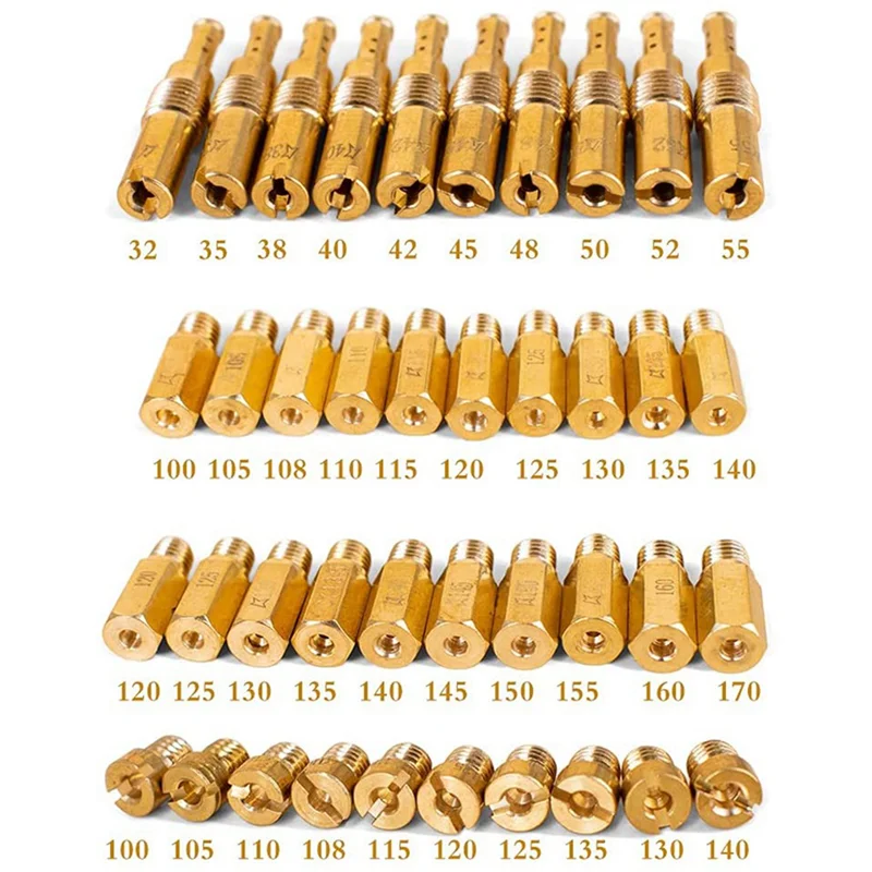 A59X-120Pcs 기화기 메인 제트 및 PWK Keihin OKO CVK PWM 탄수화물 용 40Pcs 느린 파일럿 제트