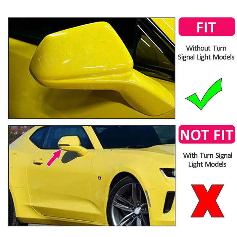 Chrome Full Mirror Covers Cap Caps (Left & Right) for 2010-2015 Chevrolet Camaro