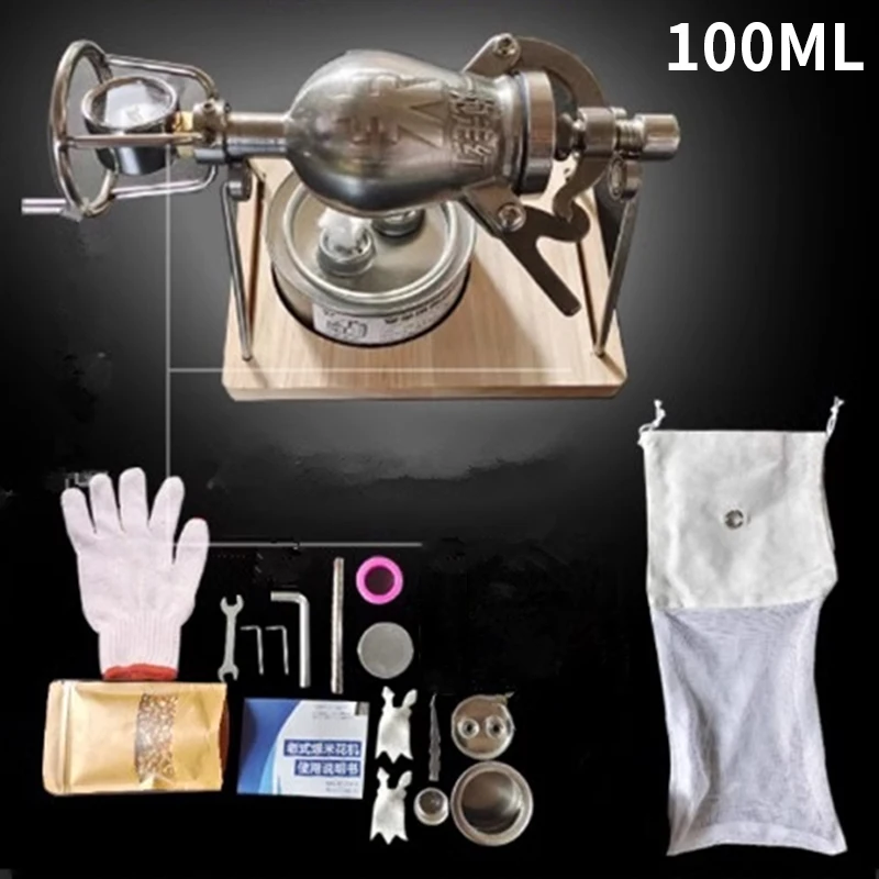 Hand Popcorn Machine Open Firing Popcorn Puffing Machine Stainless Steel Mini Popper Small Manual Maker Open Firing