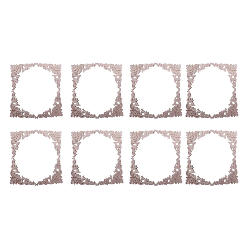 

32Pcs Rubber Wood Oak Carved Corner Onlay Applique Furniture Home Door Decor DIY