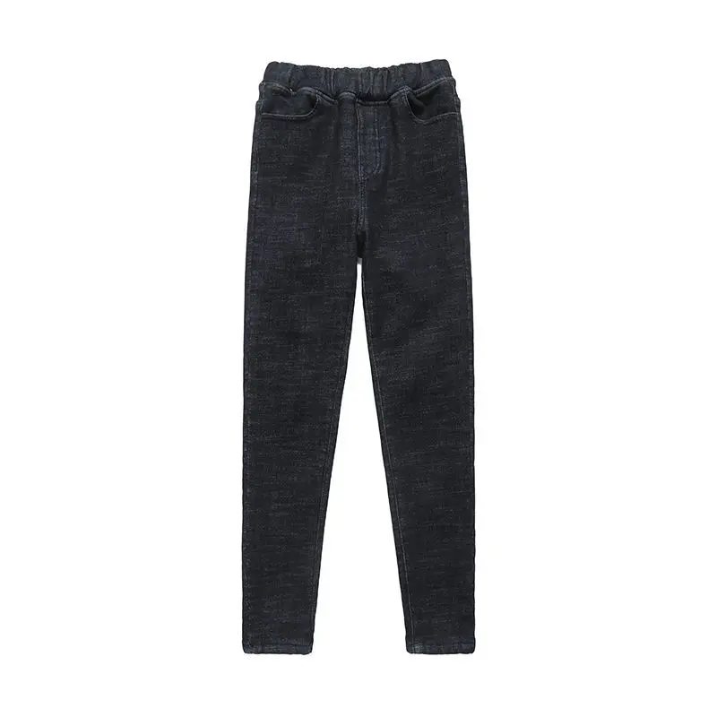 Women's Spring Autumn Fashion Elegant Solid Pocket Casual Versatile High Waist Tight Elastic Pencil Small Feet Thickened Pants