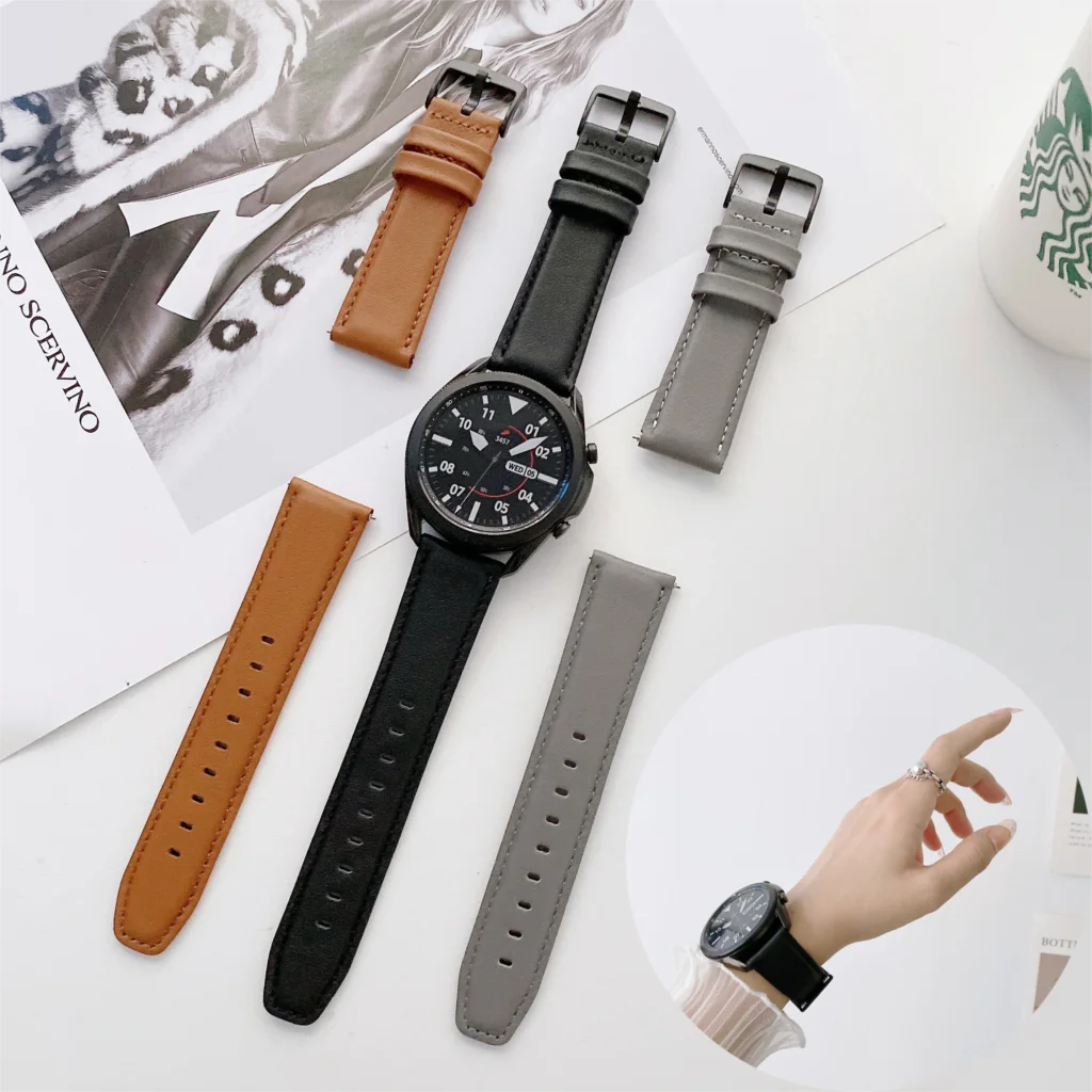 

Ремешок кожаный для Huawei watch 3/GT/GT2, удобный браслет для Samsung Galaxy watch 3 Active 2, аксессуары для Amazfit GTR, 22 мм 20 мм
