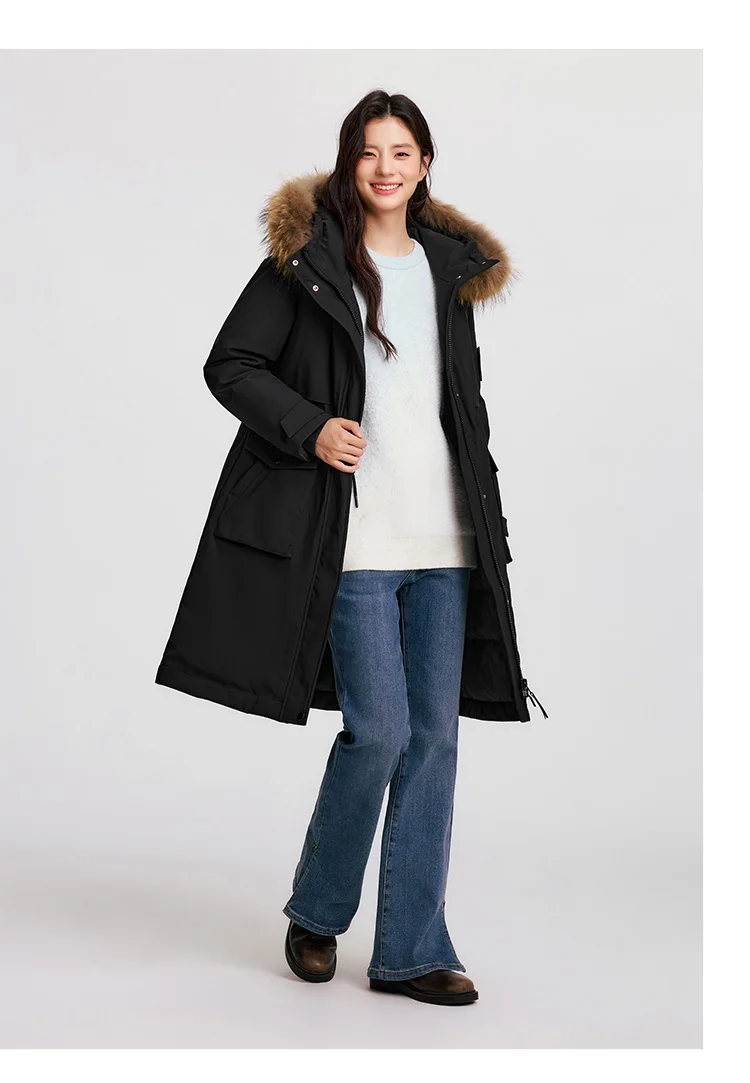 Women Goose Down Jacket | Waterproof Winter Coat with Thermal Insulation & Loose Fit Design