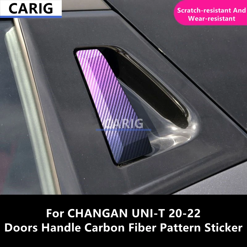 

For CHANGAN UNI-T 20-22 Doors Handle Carbon Fiber Pattern Sticker Protective Film Modification Accessories