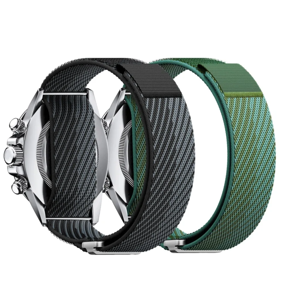 Universal Adjustable Soft Nylon Velcro Watch Strap, Sport Wristband in 22mm Size