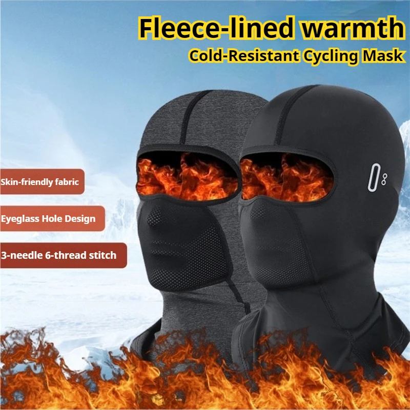 Winter Thermal Balaclava Face Mask with Eyewear Holes Windproof Fleece Cycling Skiing Motorcycle Headwear Outdoor Sports