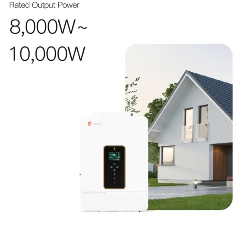 

SRNE 10KW 48V To 230VAC Dual MPPT Max 22A Charge Current Max PV 500V Hybrid Solar Inverter time-slot