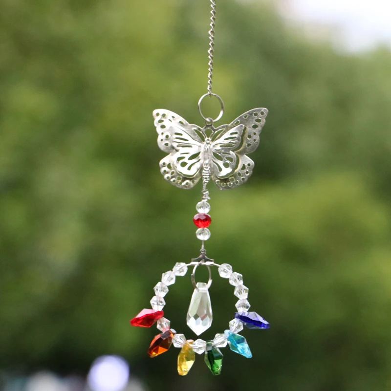 Sun Catcher Crystal Pendant Sun Catchers Window Ornament Butterfly Crystal Prism Suncatcher Rainbow Crystal Pendant Hanging Pendant