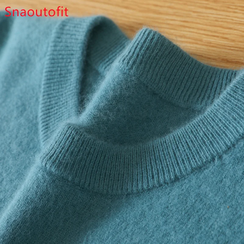 Maglione da uomo in puro cashmere visone 100% pullover con o-collo maglione lavorato a maglia autunno e inverno nuove maglioni di fascia alta a maniche lunghe top in visone 3