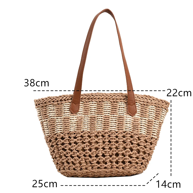 【新品未使用】Braid Rattan Tote Bag DHgate.com:Straw Beach Shoulder Bag for Women - Woven Rattan