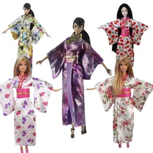 

1/6 BJD Doll Clothes For Barbie Dress Yukata Costume Japanese Robe For Barbie Dolls Accessories Traditional Kimono Outfits Toys