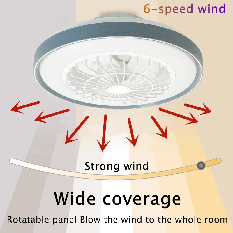 LED Ceiling Fan Light Modern 360 &deg; Surround Swing Wind Remote Control Infinite Dimming Living Room Bedroom Light 110V-220V