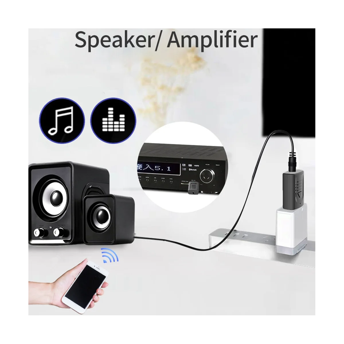 

4 in 1 USB Bluetooth 5.0 Audio Receiver Transmitter Adapter RCA 3.5Mm for PC TV Headphones Home Car Stereo Sound System