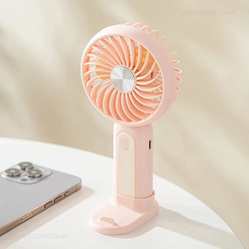 Portable USB Rechargeable Handheld Fan with Phone Holder Functionality - Compact and Multifunctional Summer Gift